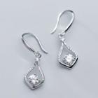 925 Sterling Silver Rhinestone Drop Earring S925 Silver - 1 Pair - Silver - One Size
