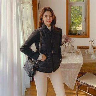 Zip-up Quilted Peplum Jacket