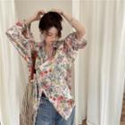 Floral Print Shirt Floral - Almond - One Size