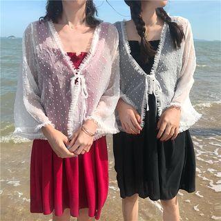 Smocked Sundress / Dotted Light Jacket