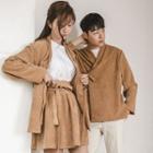 Couple Modern Hanbok Long-sleeve Corduroy Top In Brown