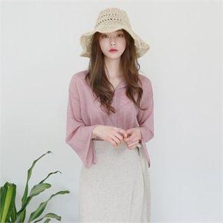 3/4-sleeve Knit Blouse