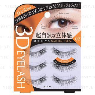 Koji - 3d Eyes Eyelash (#02 Natural Cross) 1 Pc