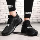 Lettering Mesh Lace-up Sneakers