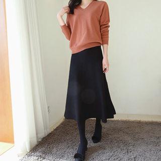 A-line Knit Maxi Skirt