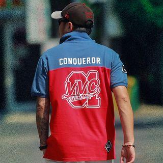 Color Block Printed Short-sleeve Polo Shirt