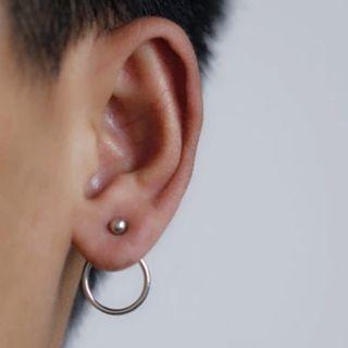 Stainless Steel Hoop Earring 1 Pair - One Size