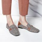 Plaid Panel Loafers