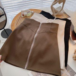 High-waist Zipper Skirt