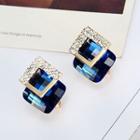 Square Faux Crystal Alloy Earring