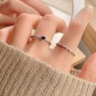 Set Of 2: Ring Set Of 2 - Love Heart Zircon Ring - Silver - One Size