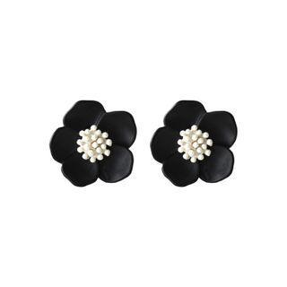 Flower Ear Studs (black) One Size