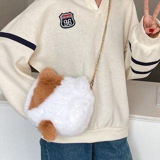 Two-tone Furry Crossbody Bag