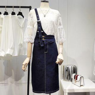 Denim Sheath Overall Dress