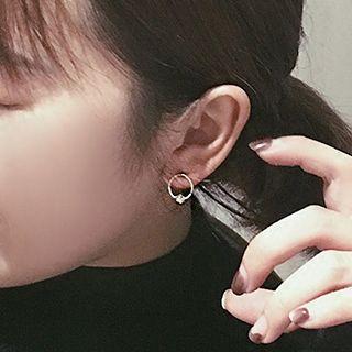 Circle Stud Earring Silver - One Size