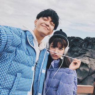 Couple Matching Check Padded Jacket
