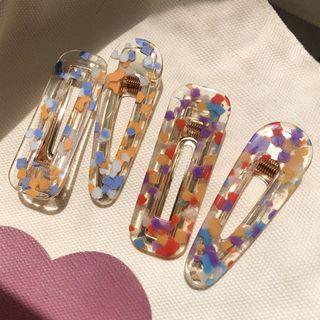Color Dots Clear Hair Clip