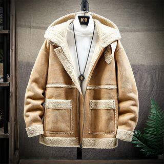 Genuine Shearling Hooded Zip Jacket