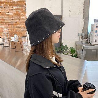 Studded Linen Cotton Bucket Hat