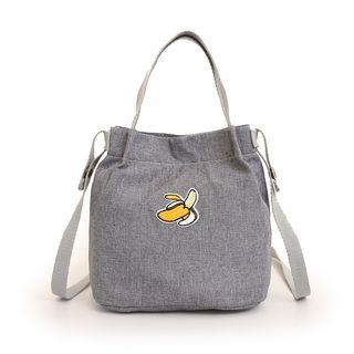 Fruit Appliqued Canvas Bucket Bag