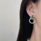 Faux Pearl Hoop Alloy Dangle Earring 1 Pair - Gold - One Size