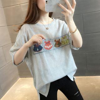 Short-sleeve Dress Embroidered T-shirt