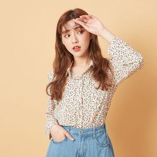 Floral Print Shirt Almond - One Size