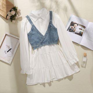 Mini Shirtdress / Denim Camisole Top / Set