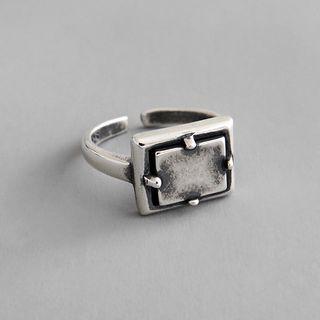 925 Sterling Silver Metal Bar Open Ring Silver - Size 13