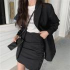 High-waist Skirt + Blazer