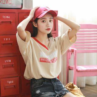Loose-fit Contrast-trim T-shirt