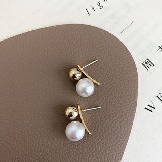 Faux Pearl Alloy Bead Earring