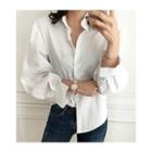 Frilled-trim Puff-sleeve Blouse