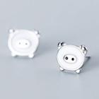 925 Sterling Silver Pig Earring 1 Pair - S925 Silver - One Size