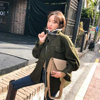 Fleece-collar Button Jacket
