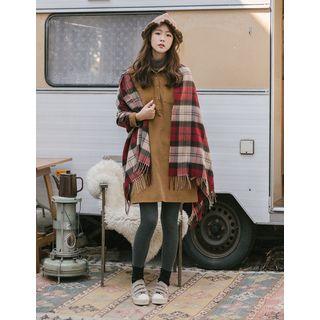 Dual-pocket Corduroy Shirtdress
