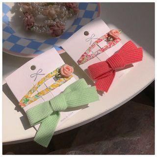 Set Of 2: Flower / Bow Hair Clip
