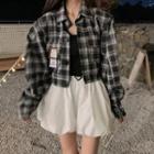 Plaid Shirt / Puff Shorts