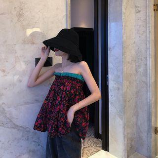 Floral Printed Tube Top As Figure - One Size
