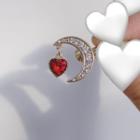 Rhinestone Moon & Star Cuff Earring As Shown In Figure - One Size