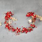 Set: Wedding Branches Headband + Fringed Earring Headband & 1 Pair - Clip On Earrings - Red - One Size