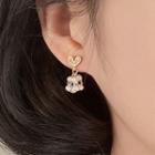 Faux Pearl Heart Alloy Dangle Earring