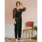 Dual-pocket Baggy-fit Overall Jeans