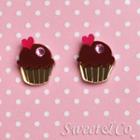 Sweet&co. Mini Cupcake Stud Earrings Gold - One Size