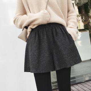 Elastic Waist Wide-leg Shorts