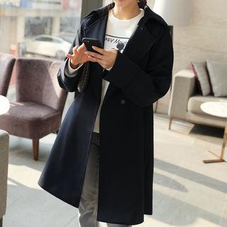 Hidden-button Pocket-detail Trench Coat