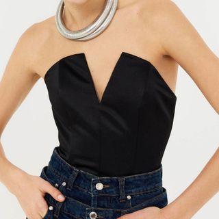 Strapless V-neck Top