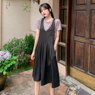 Set : Plain Top + Vest Dres