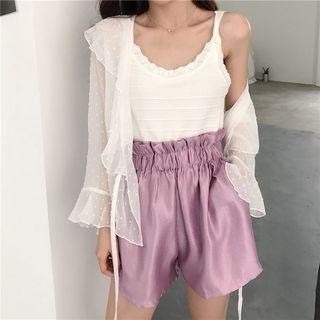 Ruffle Trim Lace-up Jacket