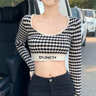 Pattern Kinit Crop Top Black & White - One Size